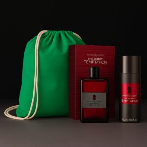 KIT ANTONIO BANDERAS THE SECRET TEMPTATION 100ML + DESODORANTE 150ML + SACOCHILA